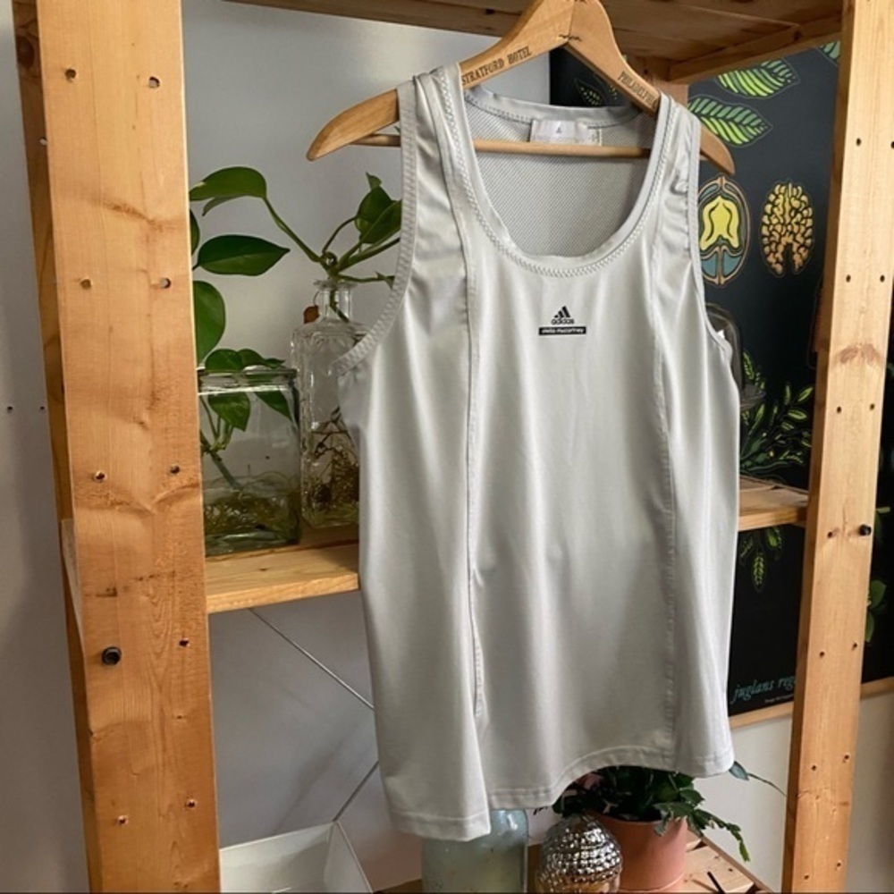 Adidas X Stella McCartney Light Gray Athletic Tank Top Large - Picture 7 of 11